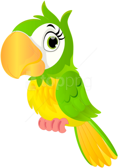 Free Png Download Parrot Cartoon Clipart Png Photo - Parrot Bird Clipart (480x683), Png Download