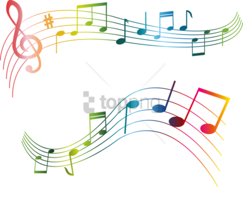 Free Png Color Music Notes Png Png Image With Transparent - Quelques Notes De Musique (850x741), Png Download