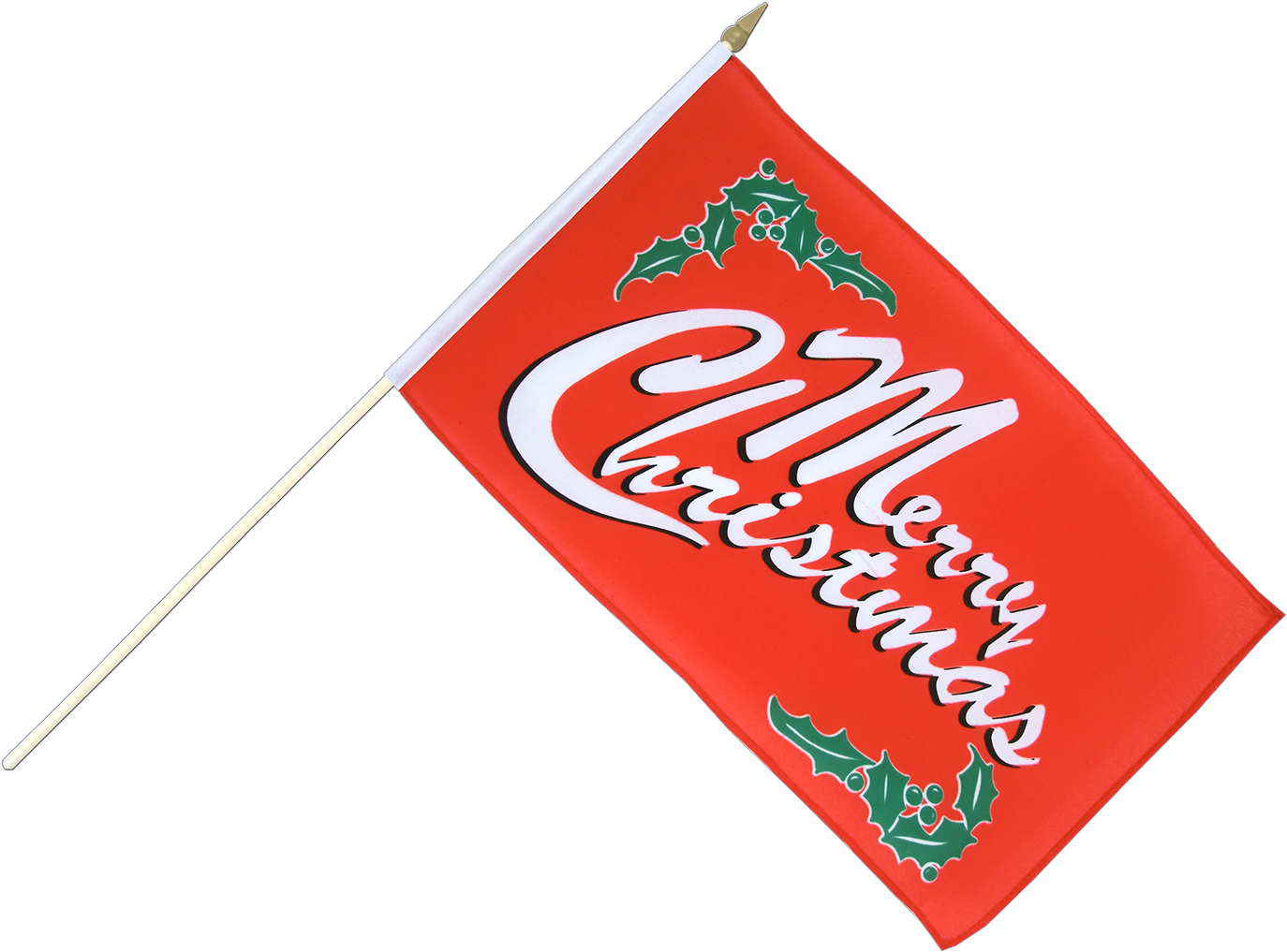 Merry Christmas Hand Waving Flag 12x18" - Carmine (1500x1260), Png Download