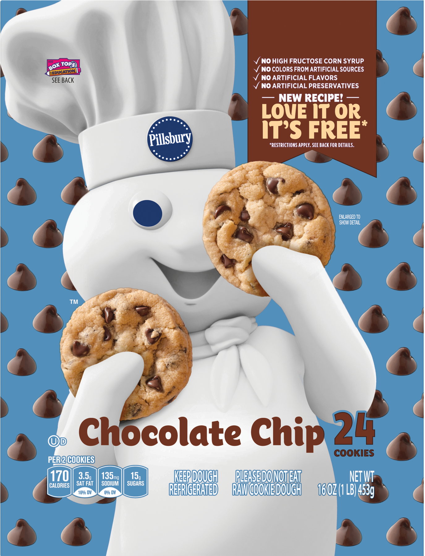 Pillsbury Ready To Bake Chocolate Chip Cookies, 24 - Pillsbury Chocolate Chip Cookies (1800x1800), Png Download