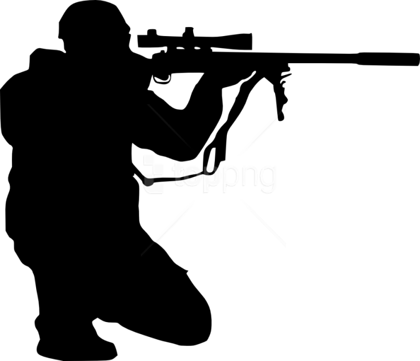 Free Png Sniper Shooter Silhouette Png - Sniper Png (850x731), Png Download