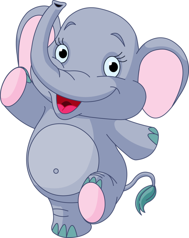 Clipart Transparent Clipart Baby Elephant - Baby Cute Cartoon Elephant (636x800), Png Download