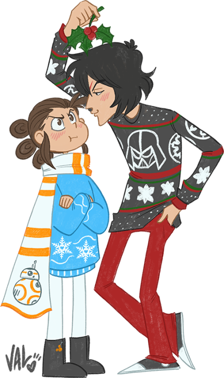 Star Wars Christmas Clipart - Rey Star Wars Christmas (445x750), Png Download