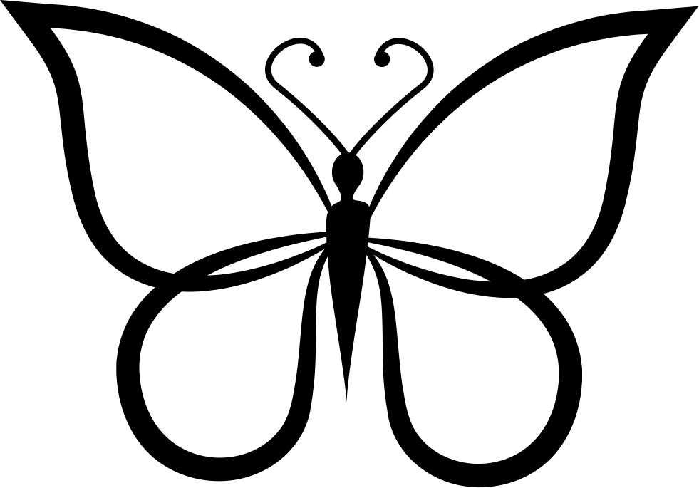 Butterfly Shape Outline Top View Comments - Butterfly Outline Shapes (981x685), Png Download