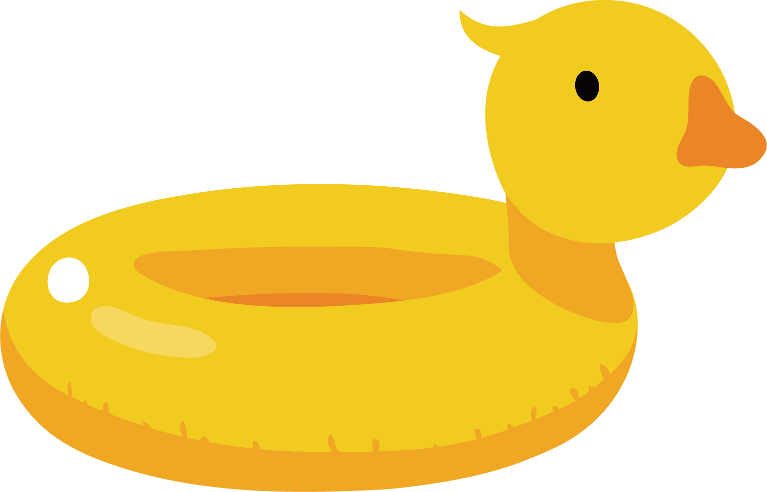 Duck Cartoon Illustration - Duck Rubber Ring Png (1540x988), Png Download