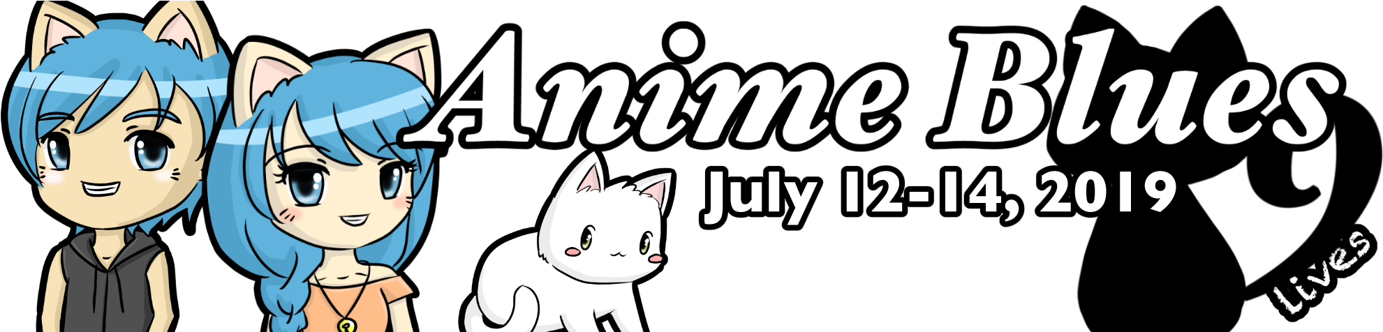 Anime Blues Con Logo - Cartoon (2000x475), Png Download