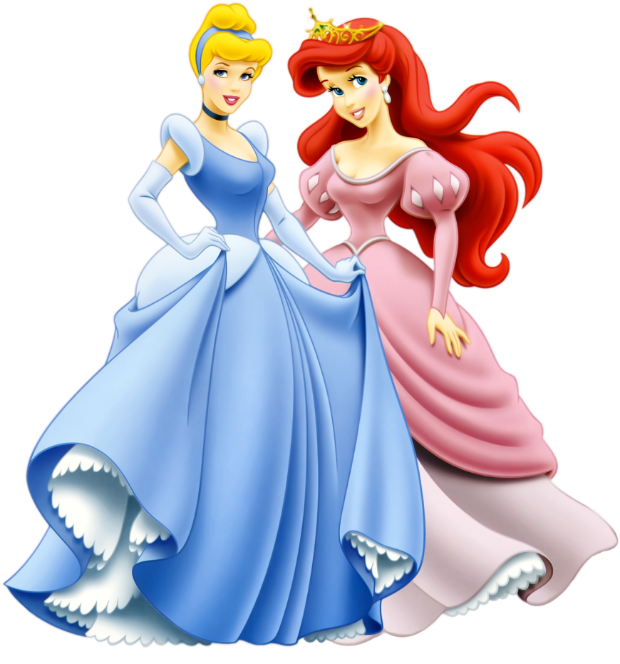 Imágenes De Princesas Disney Con Fondo Transparente, - Disney Princess Ariel And Cinderella (891x1024), Png Download