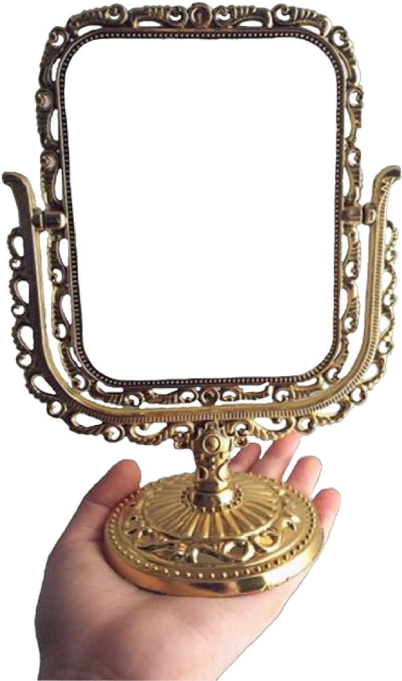#gold #mirror #antique #old #overlay #edit #tumblr - Brass (1024x1365), Png Download