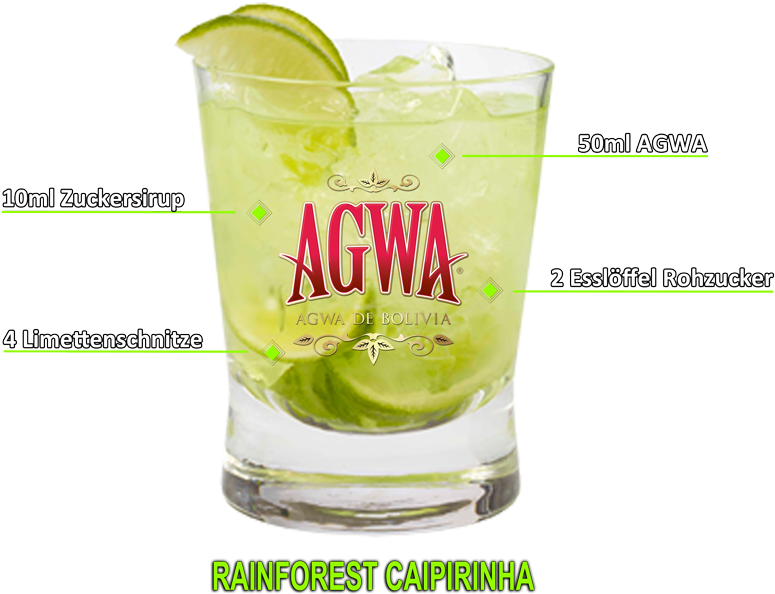 Rainforest Caipirinha Cocktail - Agwa De Bolivia (800x618), Png Download