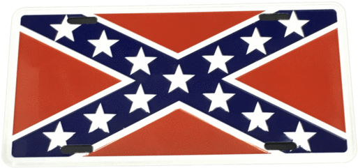 Confederate Flag License Plate - Rebel Flag (720x720), Png Download