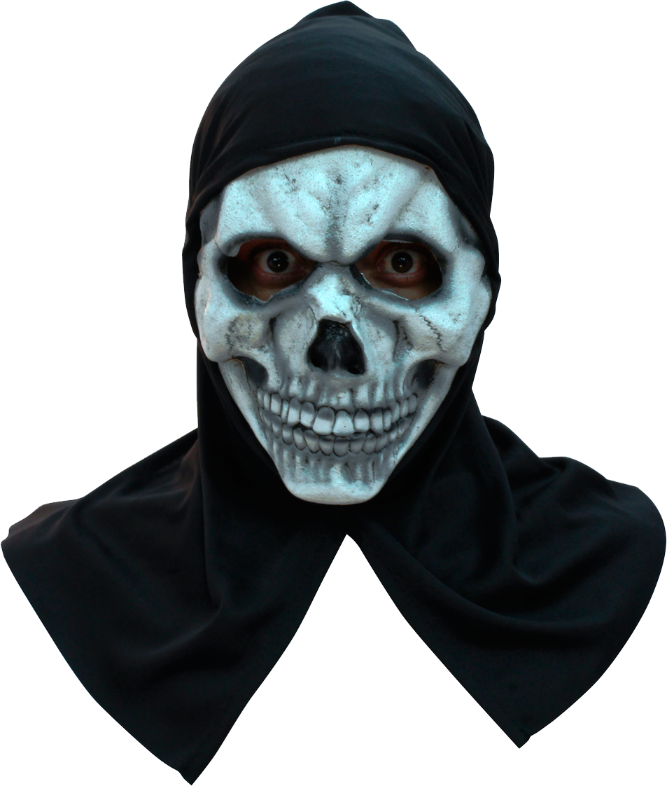 Froglord Maske Skull White With Hood - Mask (953x1122), Png Download