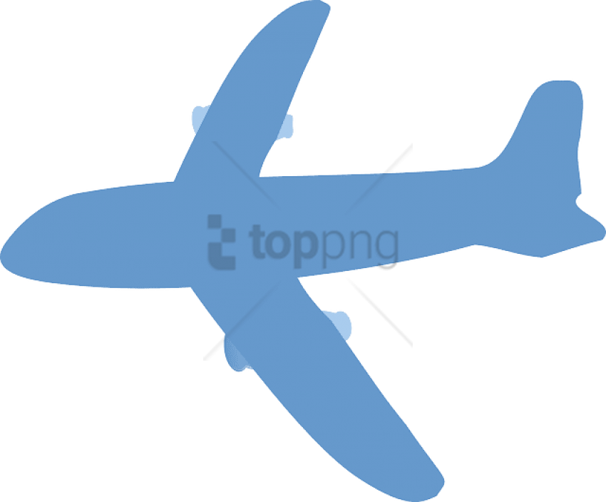 Free Png Avion Silueta Azul Png Image With Transparent - Aeroplane Clip Art Transparent Background (850x704), Png Download