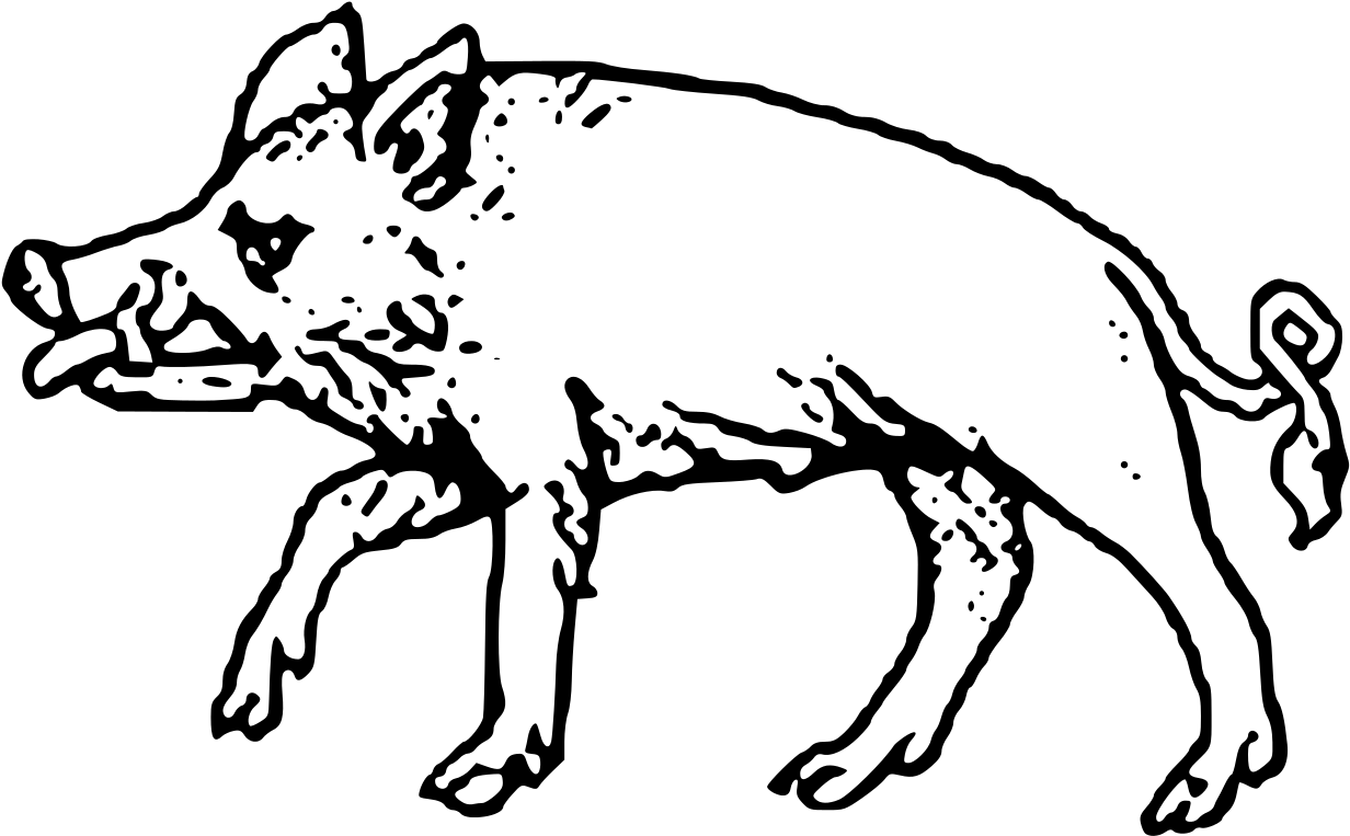 File - Crude Boar - Svg - Heraldic Boar Clipart (1280x839), Png Download