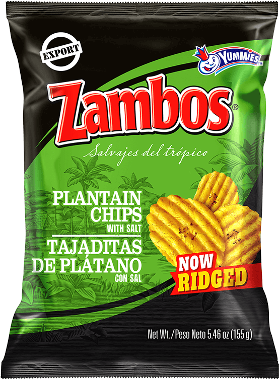 Plantain Chips Onduladas Con Sal 24/155g - Zambos Ondulados (800x800), Png Download