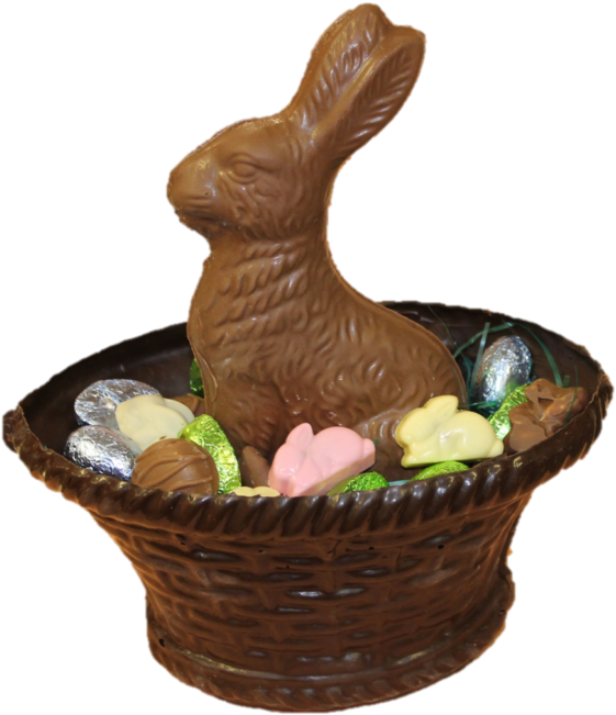 10 Awesome Choclate Easter Bunny Image Inspirations - Chocolate Easter Bunny Basket (593x666), Png Download