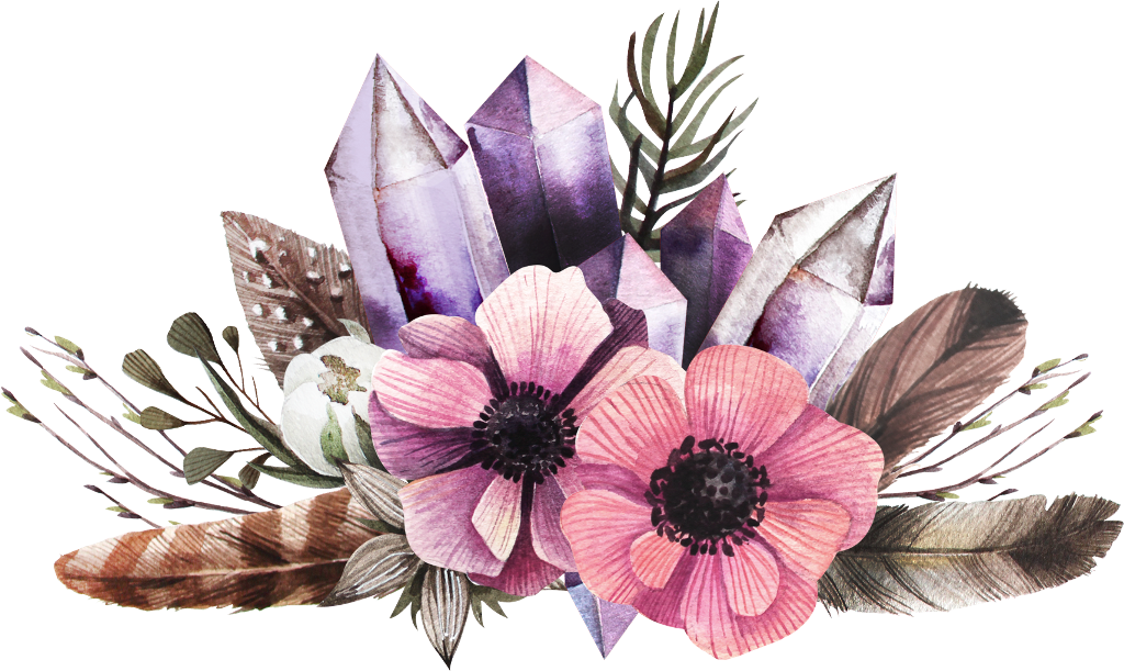 Boho Sticker - Watercolor Feather And Flower Png (1024x611), Png Download