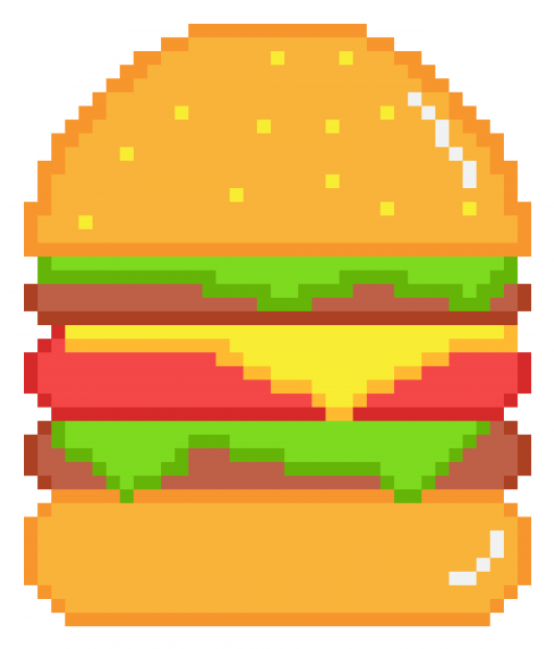 Pixel Art Burger Stickers - Melon Gif Animated (866x650), Png Download