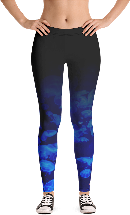 Load Image Into Gallery Viewer, Jellyfish Bloom Printed - Leggings (1000x1000), Png Download
