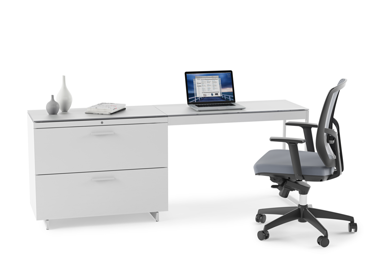 Centro 6416 File Cabinet - Contemporary Computer Desk With Cabinet Space (1200x1200), Png Download