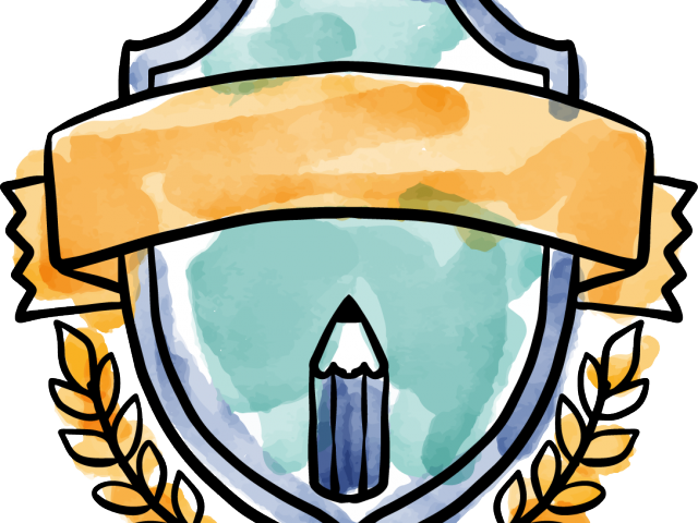 Drawn Shield Ribbon Logo (640x480), Png Download