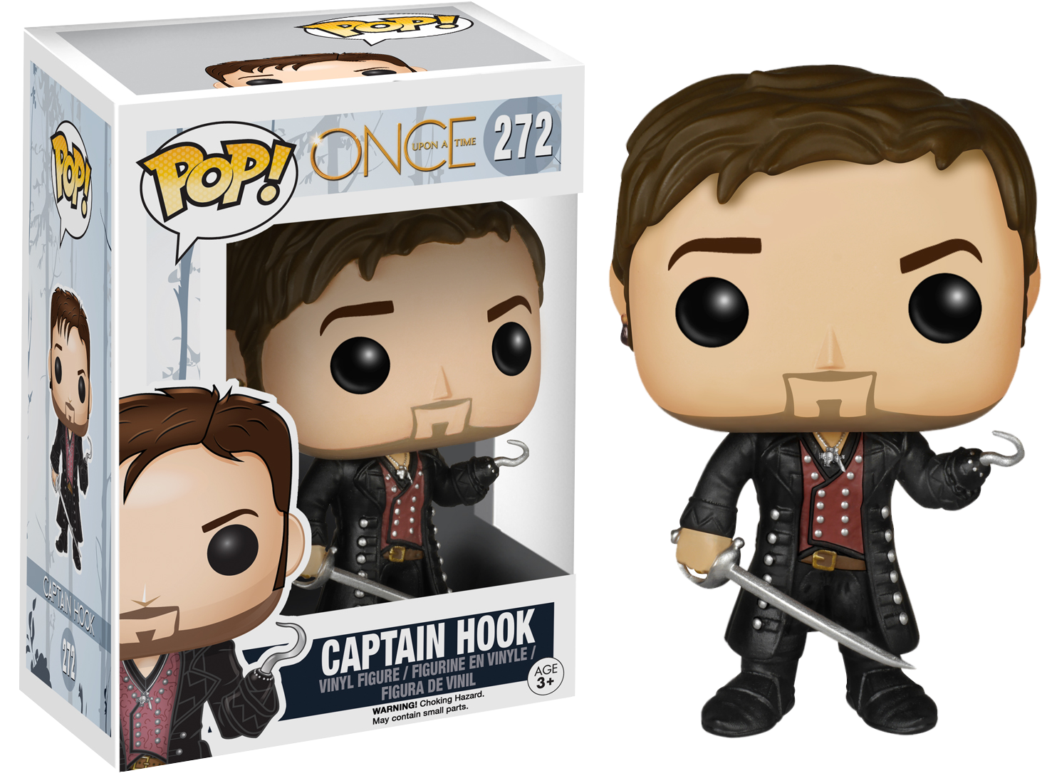 Once Upon A Time Captain Hook Pop Vinyl Figure (1500x1156), Png Download