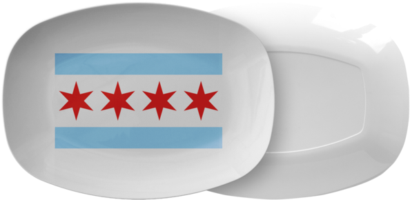 Chicago Flag Serving Platter - Cross (600x600), Png Download