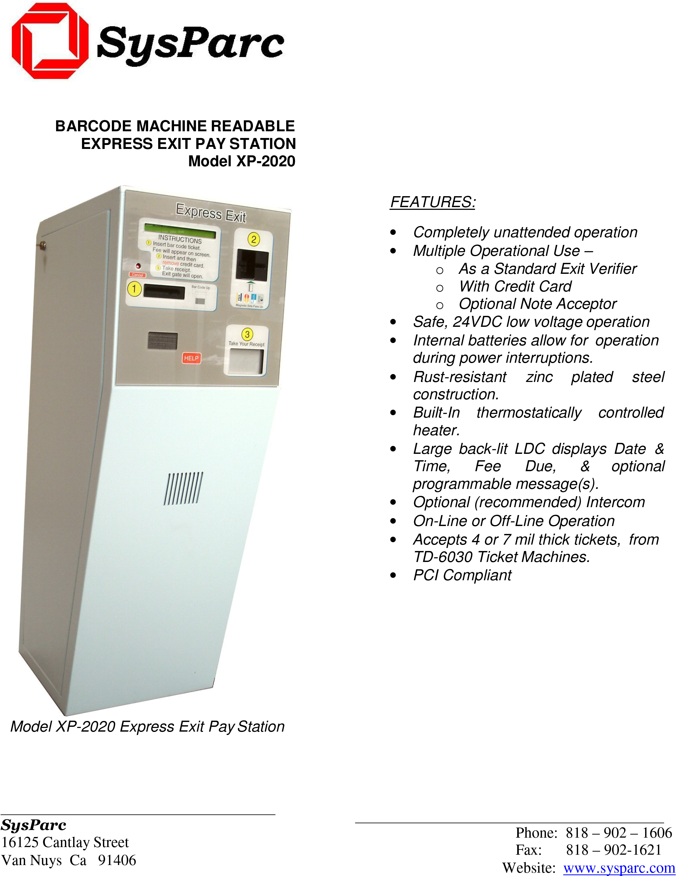 Xp-2020 Exit Verifier With Credit Card Download Brochure - Document (2295x2893), Png Download