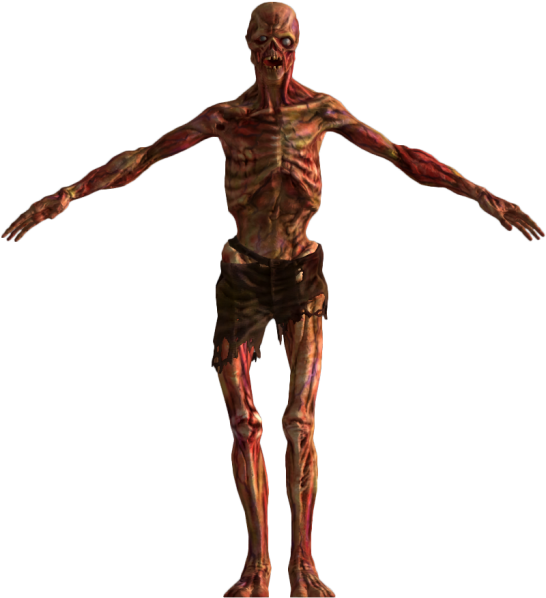 Feral Ghoul 3d Model Free 3d Model Download - Barechested (580x614), Png Download