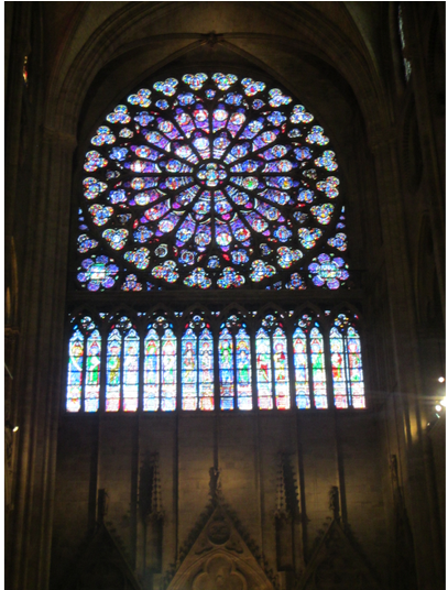 One Of The Rose Windows In Notre Dame Cathedral, Paris, - Notre Dame Cathedral (800x535), Png Download