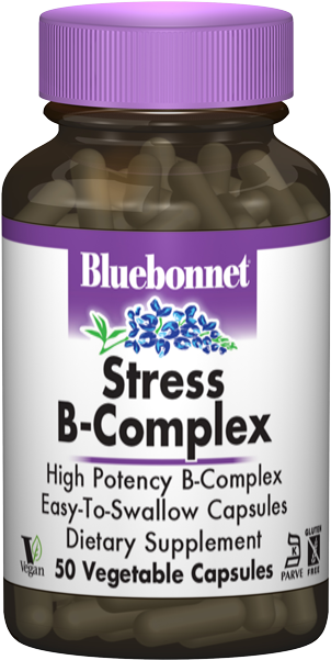 Bluebonnet Stress B Complex 50 Vcaps - Capsule (650x650), Png Download