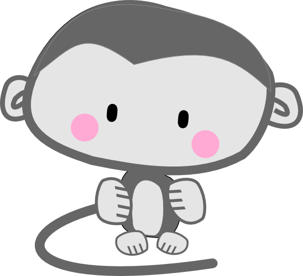 Cheeks Cliparts - Monkey With Pink Cheeks (600x547), Png Download