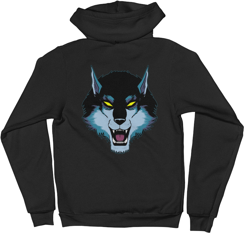 Werewolf Nobkgd Werewolfface Mockup Back Flat Black - Sweatshirt (1000x1000), Png Download
