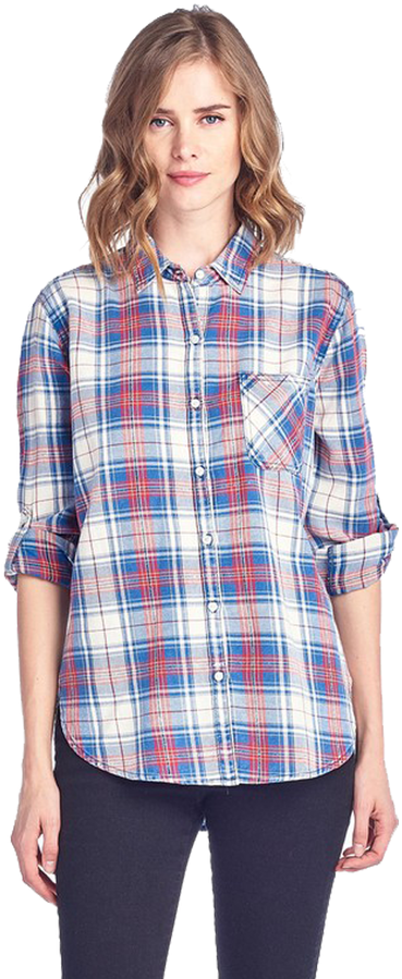 Pink/blue Flannel - Plaid (706x900), Png Download