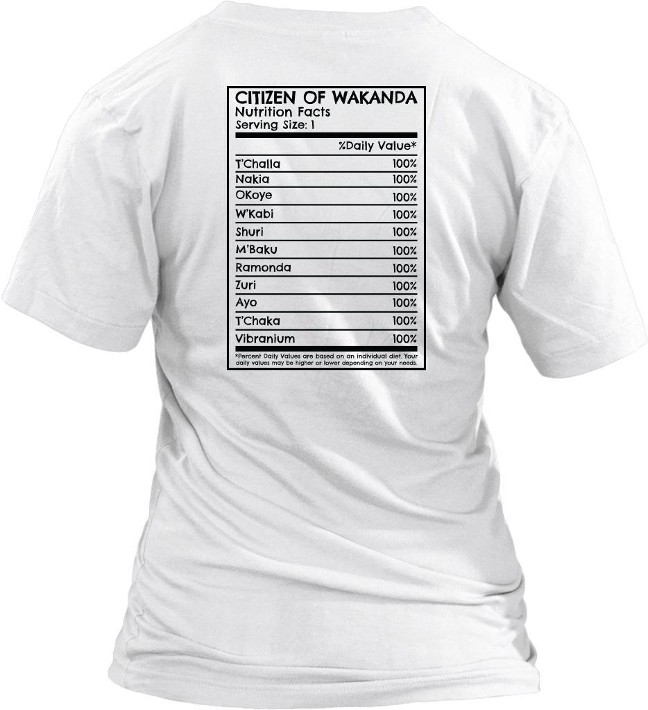 Wakanda Nutrition - Shirt (1024x1024), Png Download