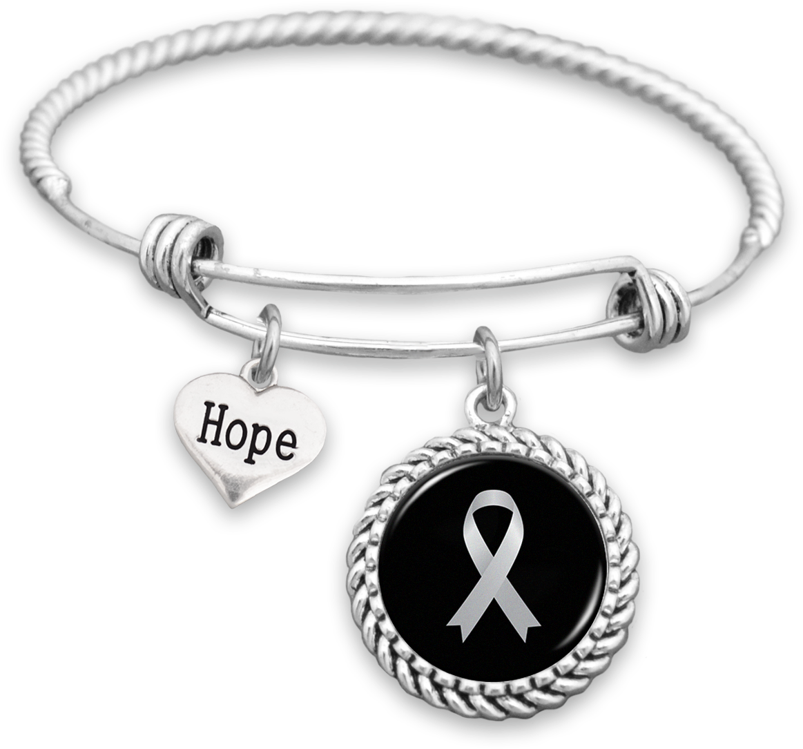 Lung Cancer Awareness Ribbon Hope Charm Bracelet - Above All To Thine Own Self (1212x1212), Png Download