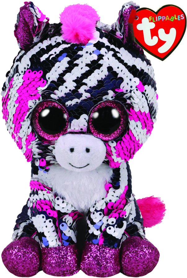 Zoey The Pink Zebra Regular Flippables (635x900), Png Download