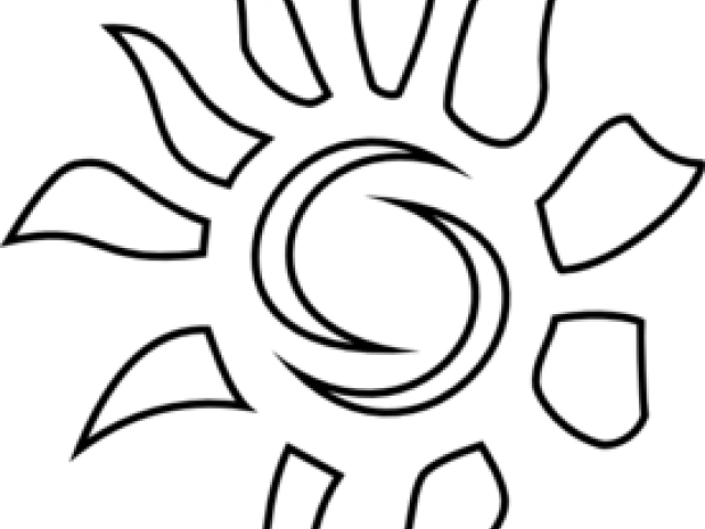 Drawn Sun Outline - Sun Line Drawing Png (640x480), Png Download