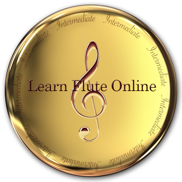 Gold Intermediate Flute Lesson Badge - Close-up (600x600), Png Download