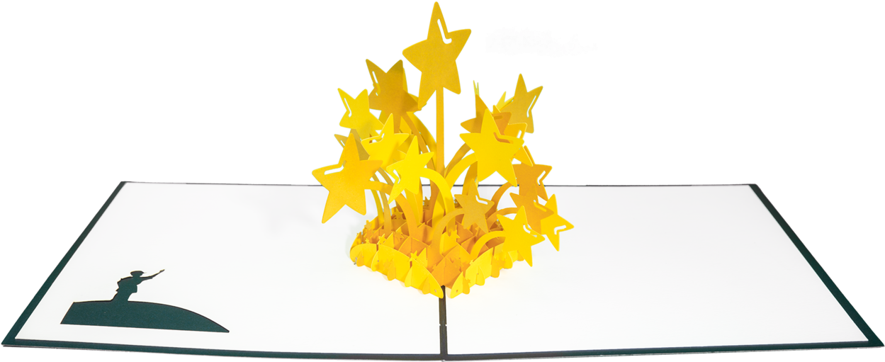 Stars Pop Up Greeting Card - Maple Leaf (1280x720), Png Download