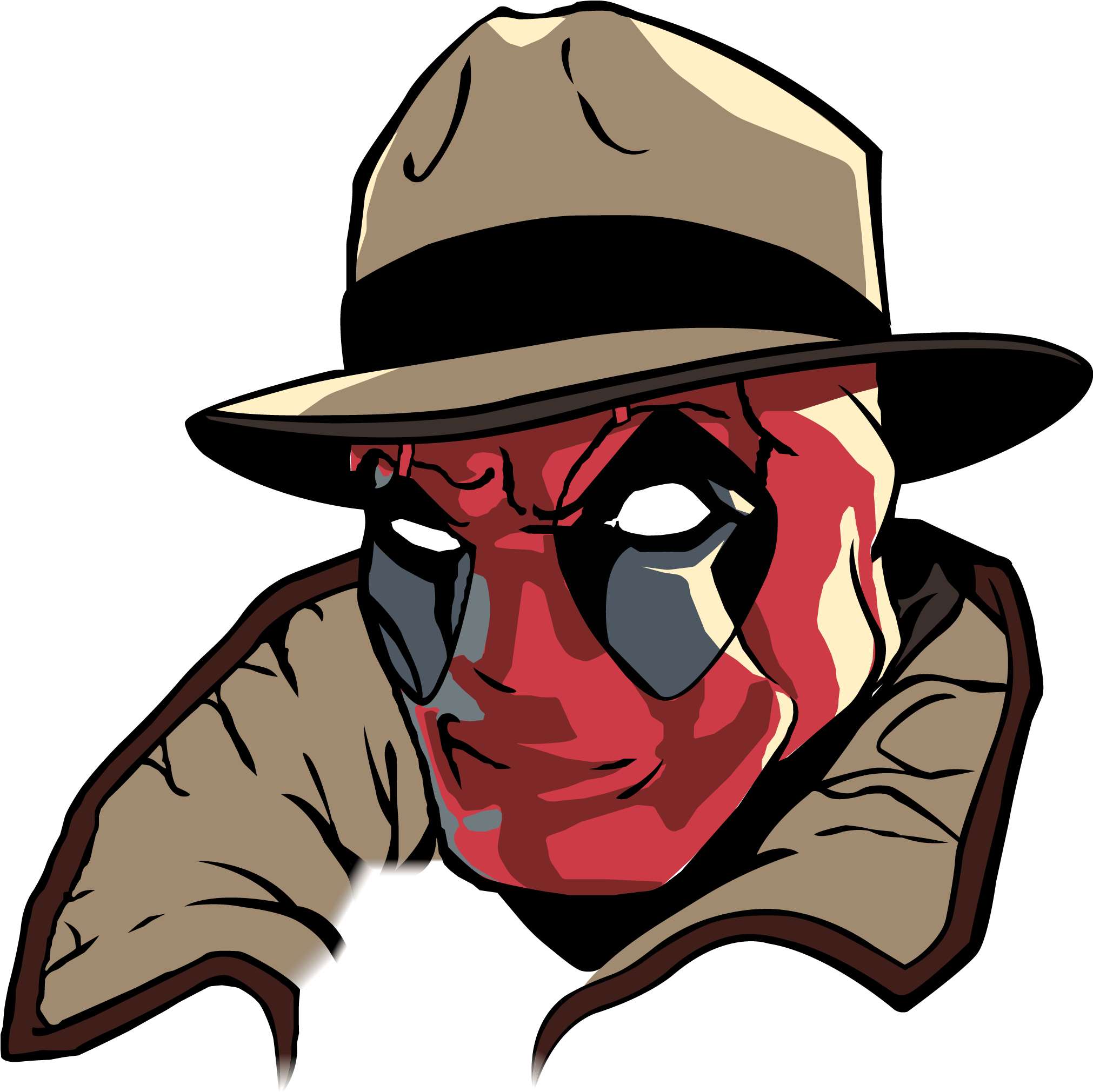 Deadpool Is On The Case - Deadpool Fedora (2021x2031), Png Download
