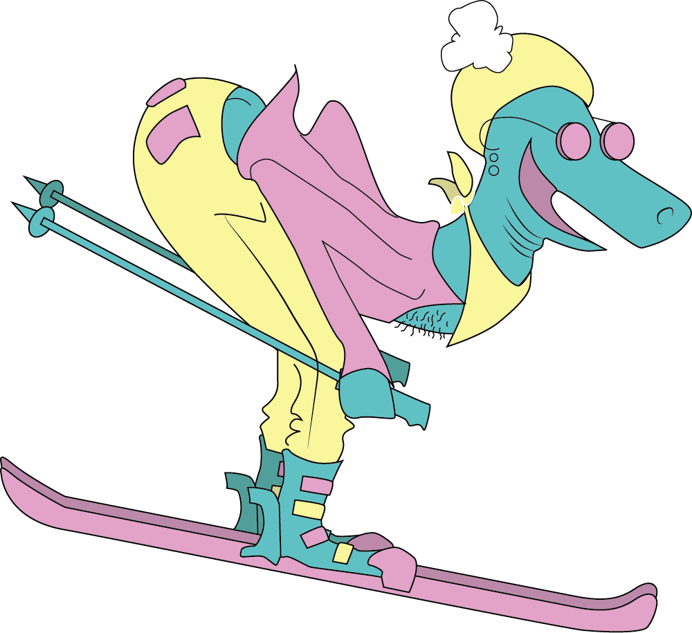 Skier Stops (1000x915), Png Download