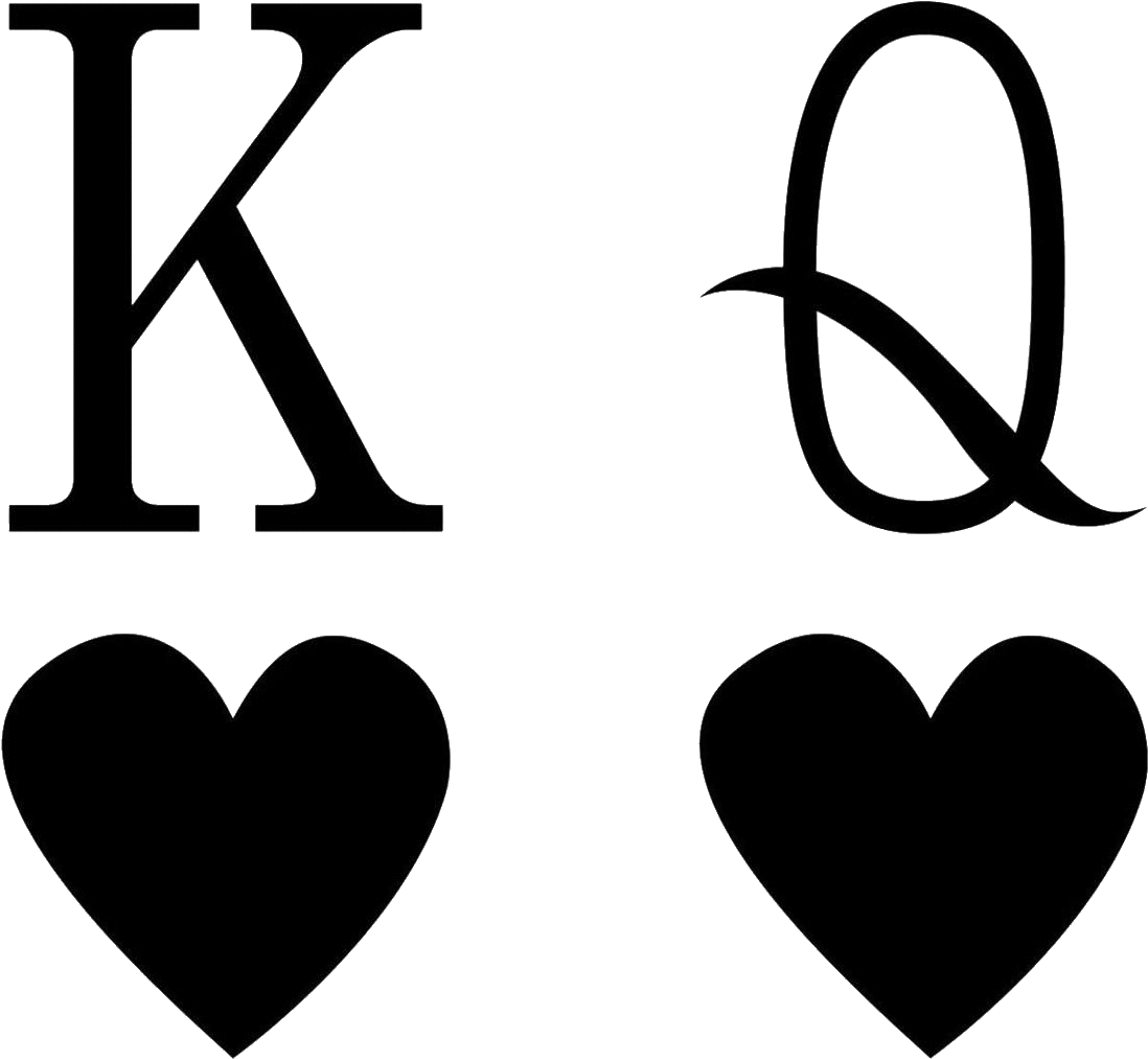 King & Queen Of Hearts - King And Queen Hearts (1360x1360), Png Download