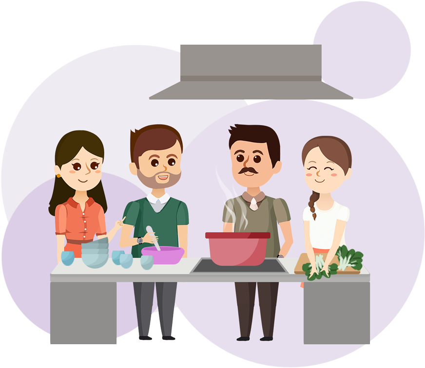 An App Helps Foodies Create, Search And Discover Nearby - Cartoon (900x870), Png Download