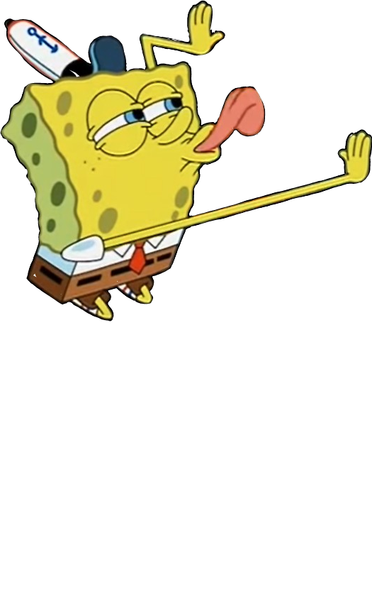 Largest Collection Of Free To Edit Spongebob Edits - Spongebob Licking Sticker (525x844), Png Download