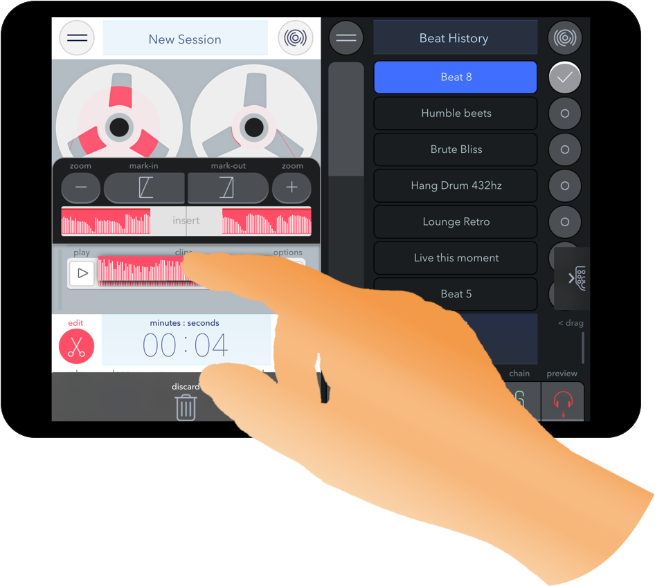 Use The Reels To Fine Tune In Out Points To Make Loops - Smartphone (1003x857), Png Download