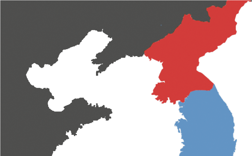 North Korean Defectors In Fiction - Korea Map (1078x516), Png Download