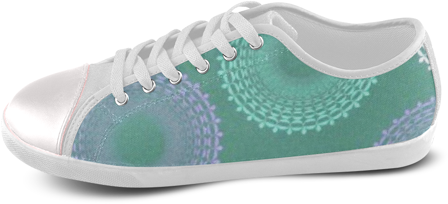 Teal Sea Foam Green Lace Doily Women's Canvas Shoes - Water Shoe (1000x1000), Png Download