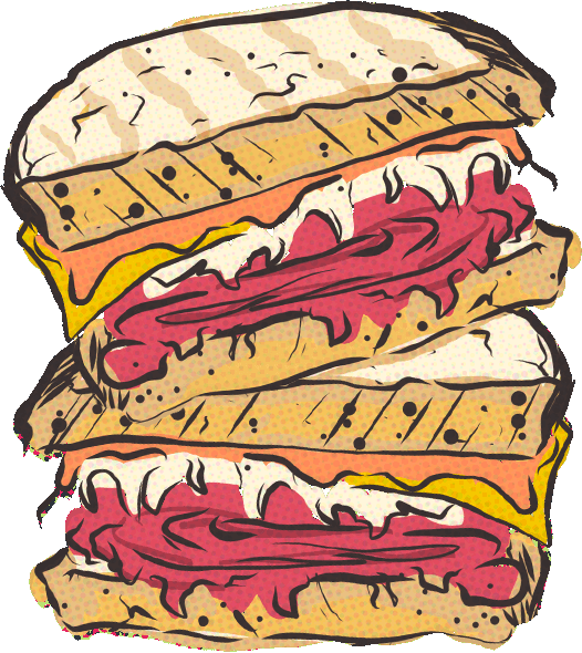 Our Sandwiches Are Famously Big & Delicious - Hot Pastrami Sandwich Clipart (526x590), Png Download
