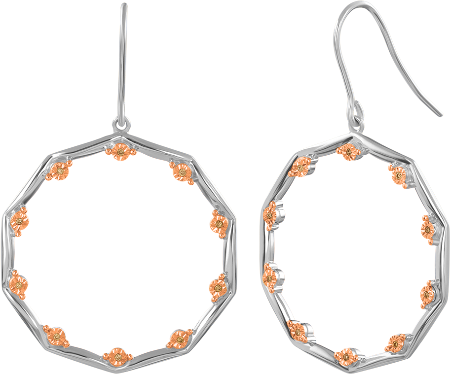 Diamond Studded Hoop Earring - Earrings (1024x1024), Png Download