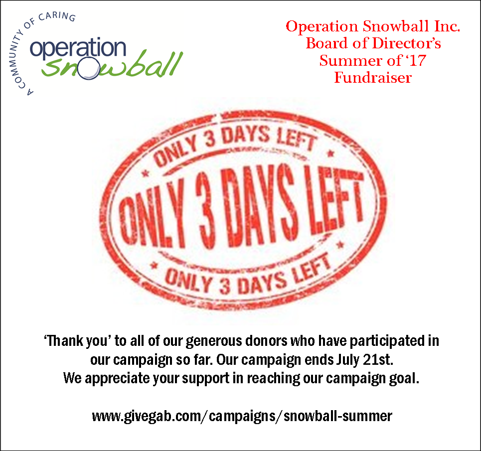 Donations Are Tripled With Match Til Fri - Operation Snowball (965x905), Png Download